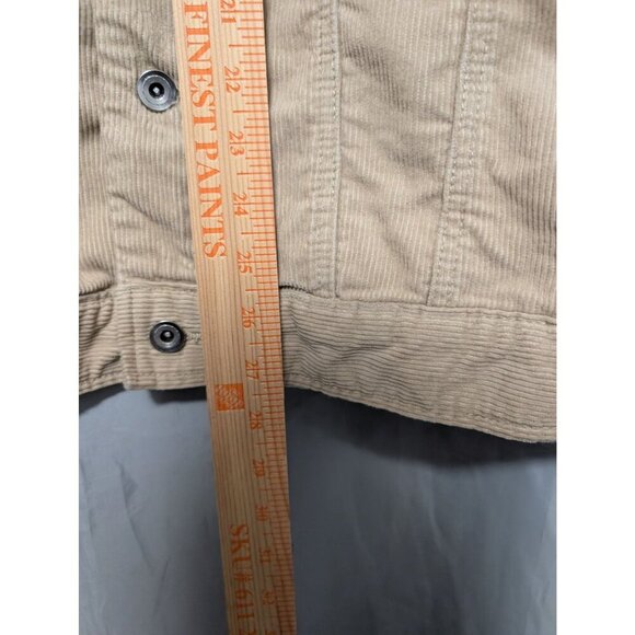 RSQ Mens Beige Corduroy Jacket Large Button-Up Casual Chore Coat - Picture 4 of 7